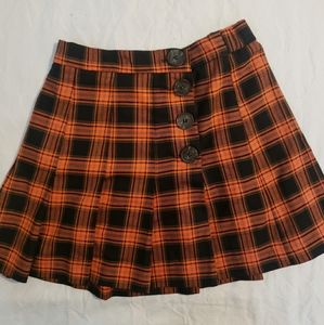 PLAID PLEATED SKIRT